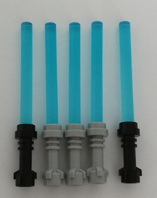 LEGO  Star Wars  5 Laserschwerter blau (Milky-light-blue) Figuren-Zubehör, Neu