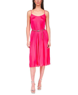 michael kors pink dress V-neck Sleeveless Midi neckline and a sleeveless design Michael Kors Electric pink Fashion
