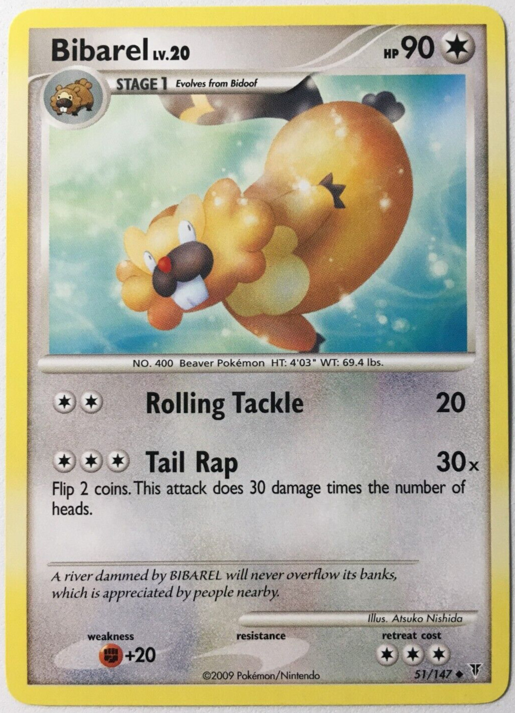 POKEMON BIBAREL LV.20 51/147 SUPREME VICTORS UNCOMMON NEAR MINT