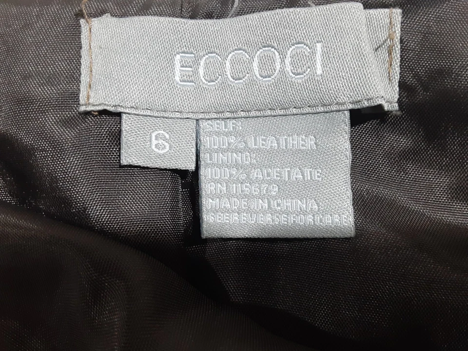 Falda Eccoci 100 % cuero para mujer hasta la rodilla talla 6 marrón y negro estampado de serpiente Foto 4 de 4