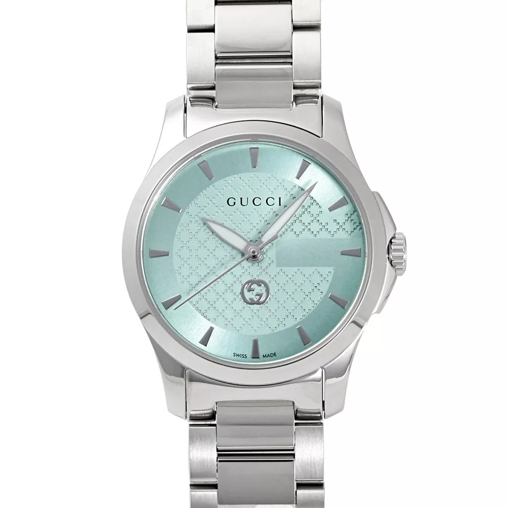 Montre pour femme Gucci G Timeless YA1265051 cadran bleu clair en acier inoxydable