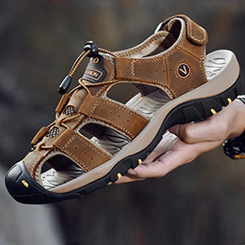 Sandalias de senderismo aventurero para hombre punta cerrada al aire libre playa deporte pesca zapatos - Imagen 59 de 69