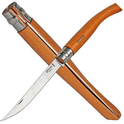 Opinel No 12 Slim Line schlankes Taschenmesser Buchen Holzgriff Virobloc