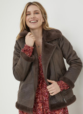 Fatface Jacket Ladies Shearling In Chocolate. 974783. R96