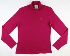 Lacoste Womens Vintage 100 Cotton Turtleneck Berry Pink Sz US MEDIUM