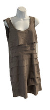 BCBGMaxAzria Sawyer Womens Sheath Dress Layered Mini Sleeveless Grey Dusk Size 8