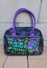 Vintage Sourpuss Dia De Los Vivientos Muertos Vinyl Purse With Beads