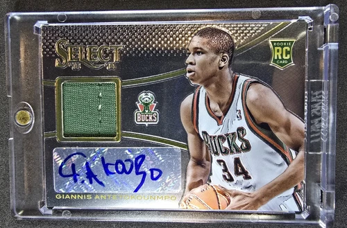 Giannis Antetokounmpo 2013-14 Panini Select Rookie Patch Auto #1 RPA RC Bucks