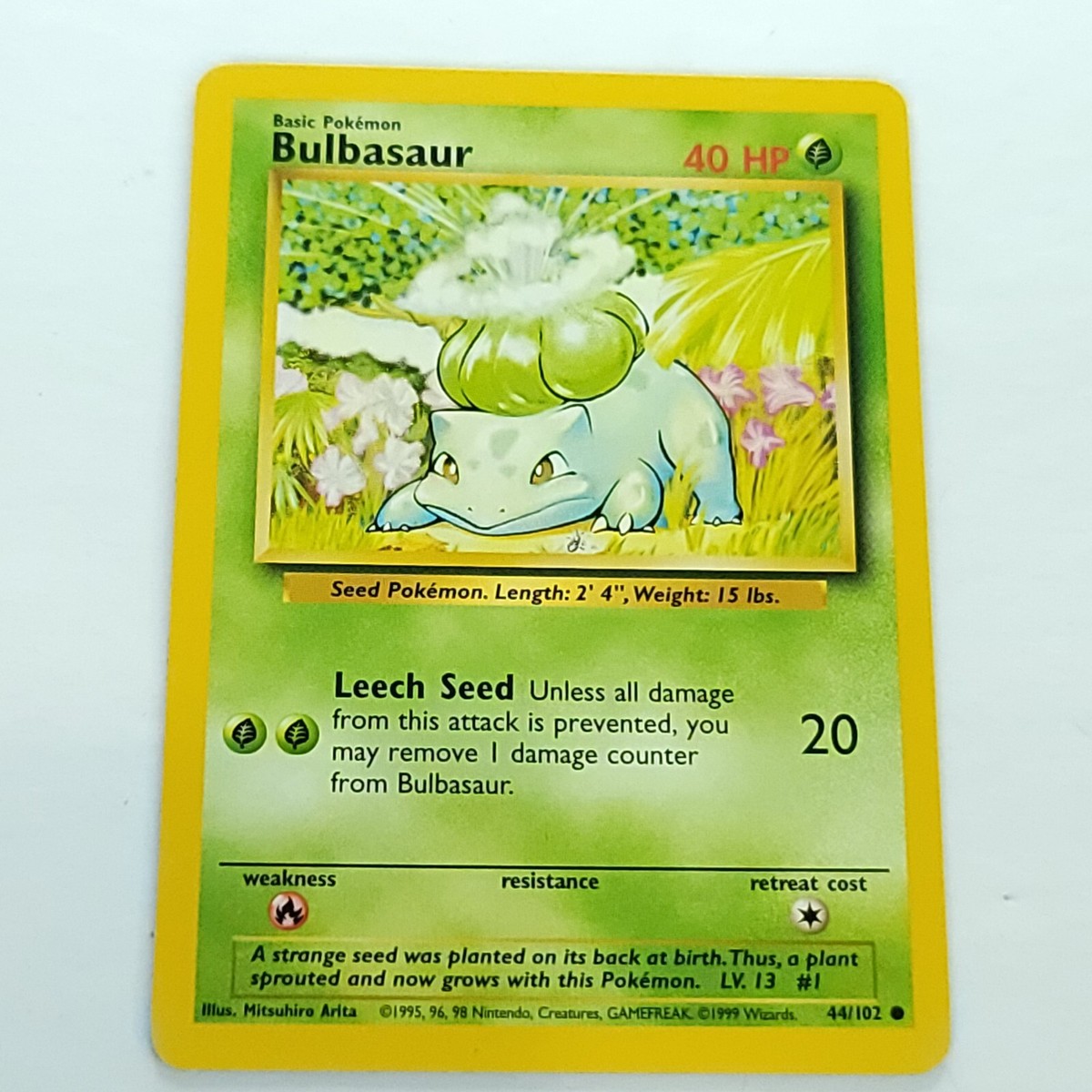 pokemon bulbasaur card value Pokémon BULBASAUR 44/102 Base Set Trading Cards