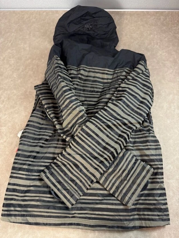 Jaqueta Holden masculina listrada Weston impermeável com capuz bolsos com zíper preta GG nova com etiquetas - Imagem 2 de 4