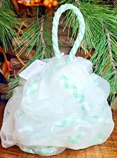 💚MINT GREEN GINGHAM LOOFAH BATH SPONGE~BATH BODY WORKS~SHIPS FREE!