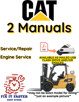 #ad CAT PC40001 FORKLIFT CATERPILLAR SERVICE ENGINE REPAIR SHOP MANUAL PDFS ON USB $40.00