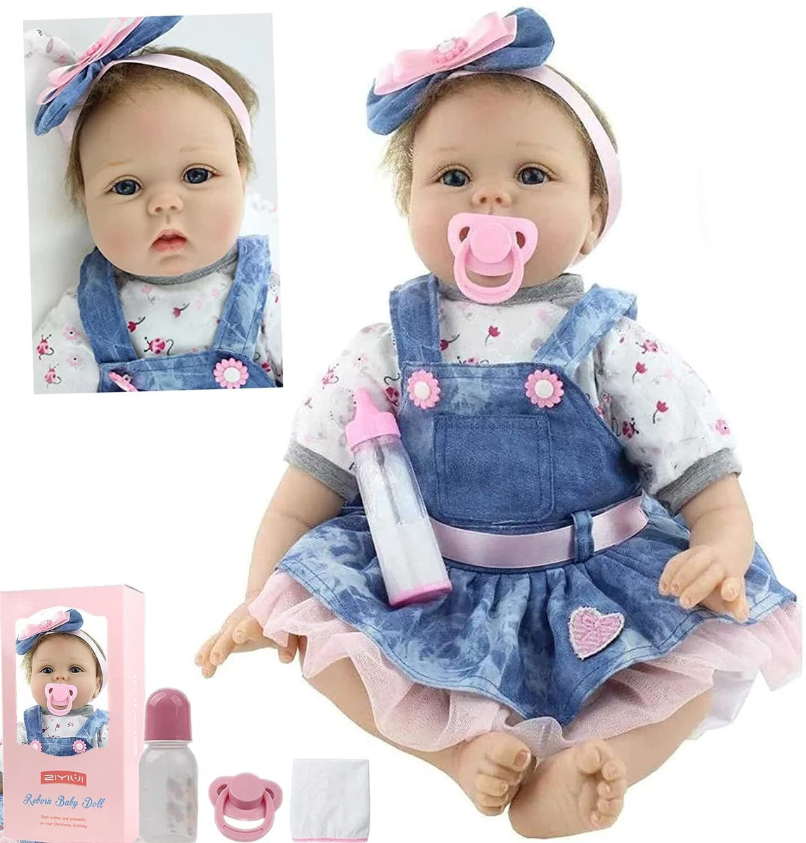 22 Reborn Baby Dolls Lifelike Toddler Boy Silicone Vinyl Newborn Doll Xmas  Gift