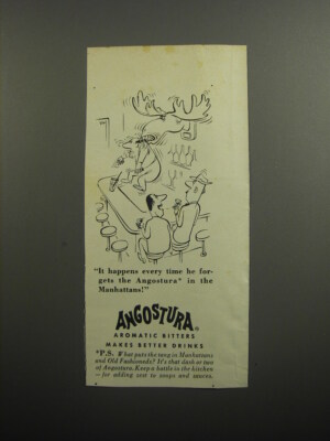 1951 Angostura Aromatic Bitters Ad - Cartoon by Virgil Partch - Every Time
