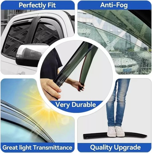 Car Door Visor Rain Guard with Chrome Liner Protected Weather Protection - 第 17/116 張圖片
