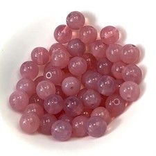 Czech Pressed Druk Round Smooth Glass Beads 8mm Pink Opal milky 50 pieces CL746