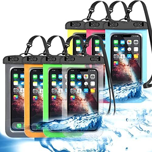 5 Pack Universal Waterproof Phone Pouch, Large Dry Bag Case for Phones