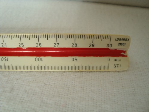 Regla vintage a escala triangular Logarex 21601Engineers con estuche - Imagen 5 de 11