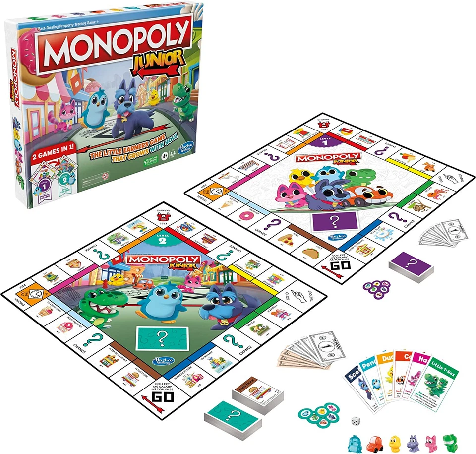 Monopoly Junior 2 Board Games In 1 Family Game Ages 4+ - Image 2 of 4