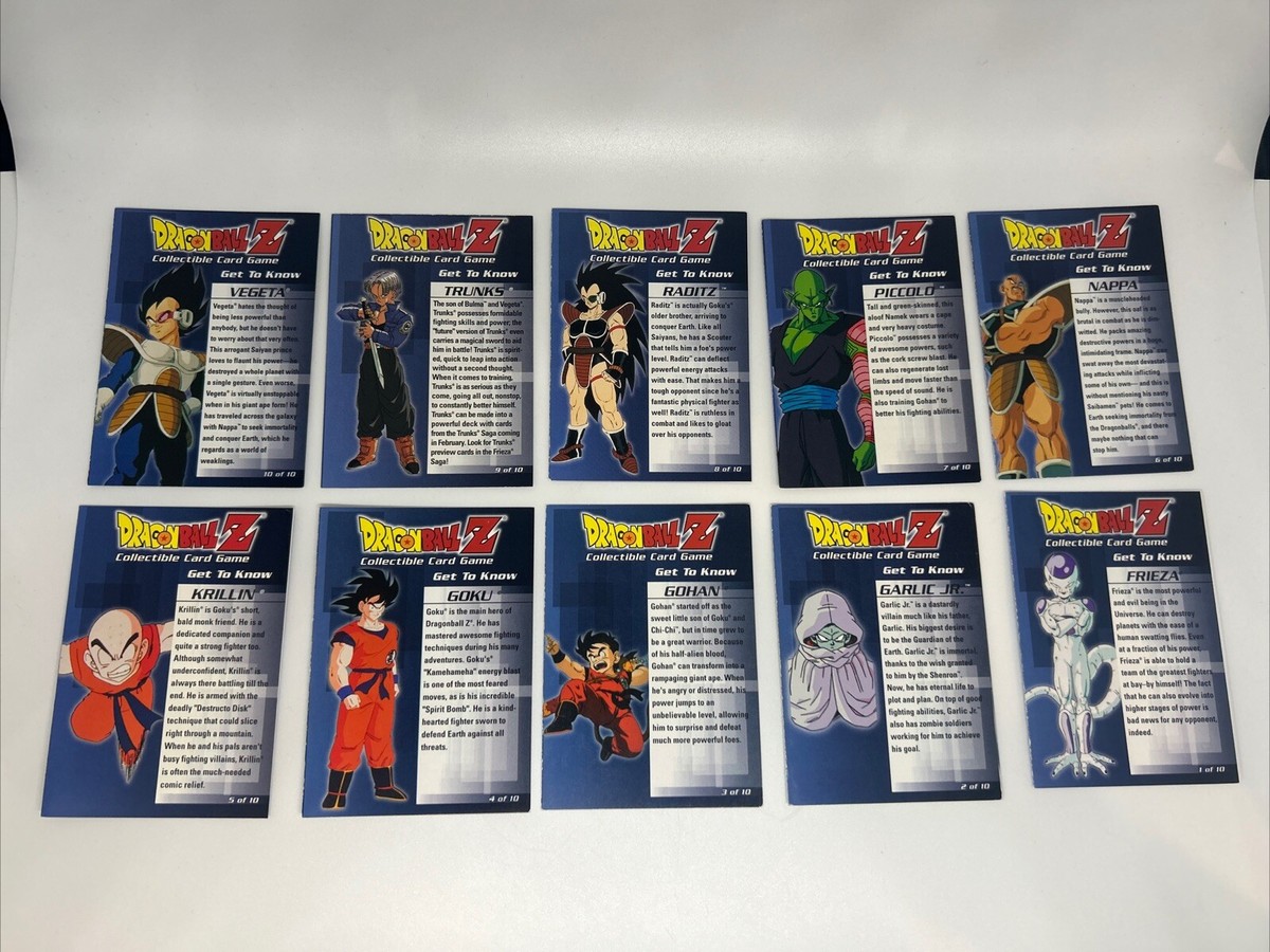 Score Dragonball Z DBZ CCG Get to Know Set 1-10 Goku Trunks Vegeta