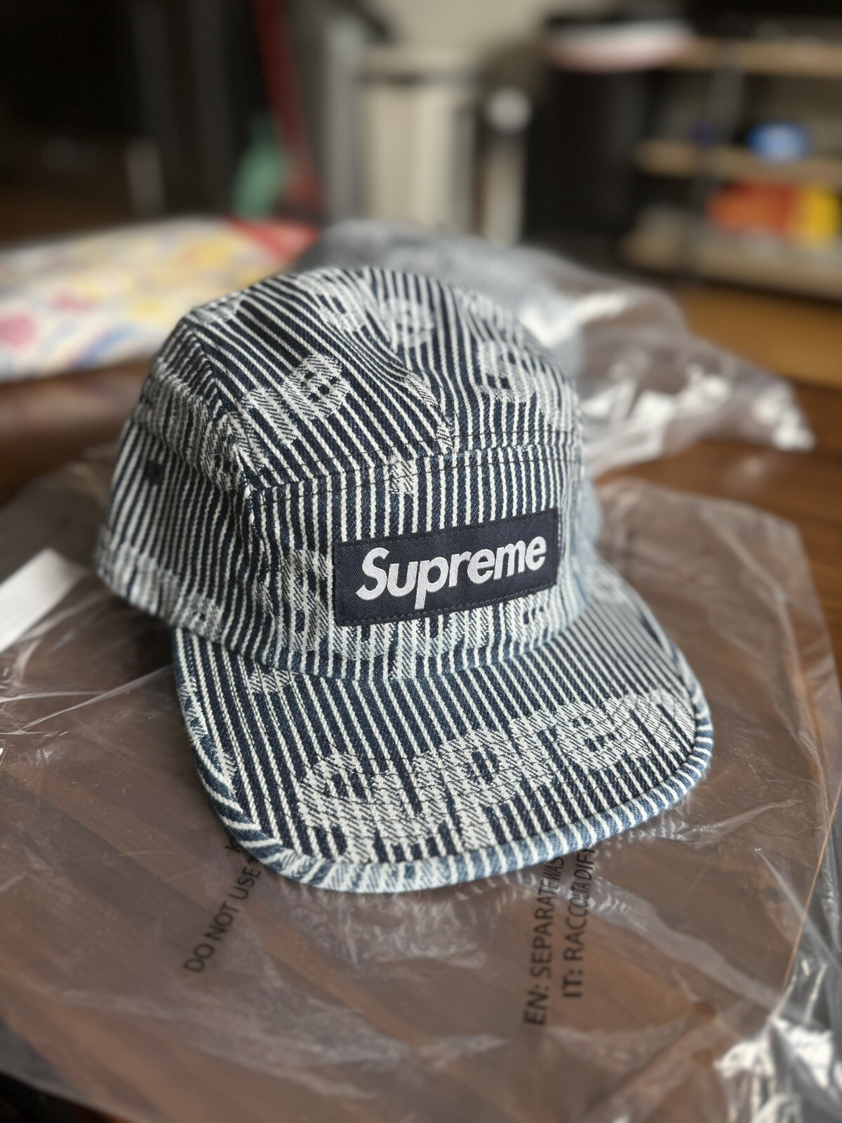 Supreme Denim Camp Cap Stripe