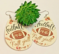 Football Earrings, Sports Earrings, Gift Idea, Fall Earrings, Leaf Earrings,