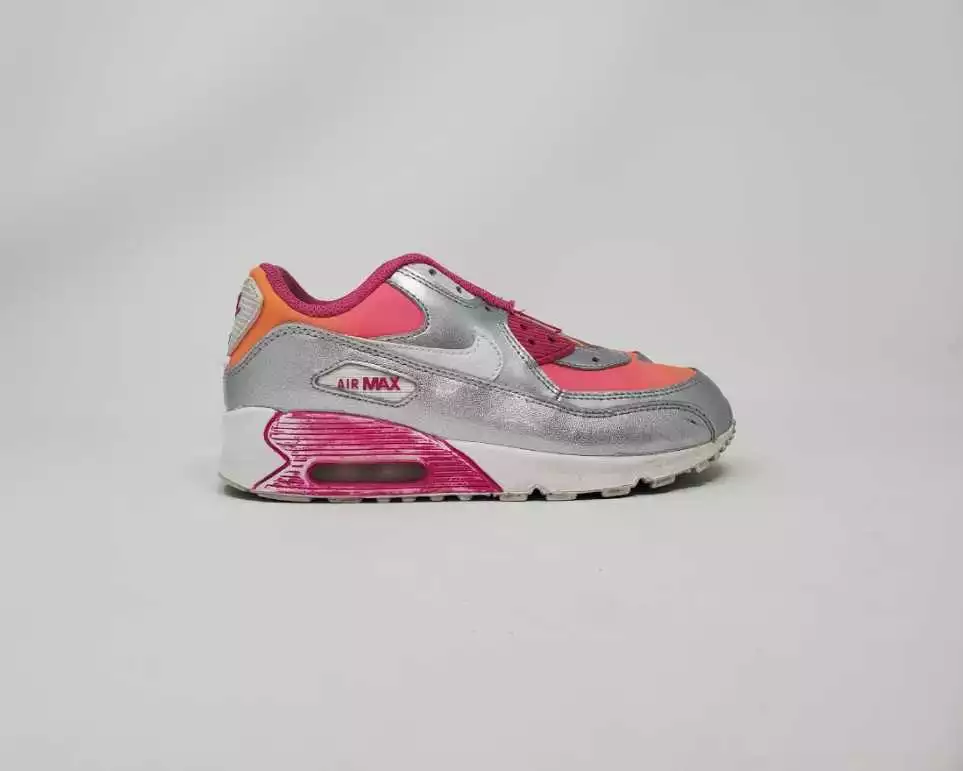 Eervol ramp Reageren BIG KIDS 3 NIKE AIR MAX 90 SILVER HOT PINK ORANGE GIRLS SHOES | eBay