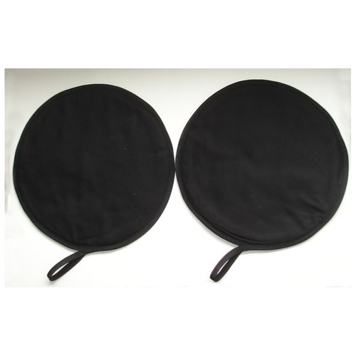 Black Aga Covers Pair Hob Lid Pads Mats BLACK BACKS Plain Solid Hotplate x 2 - Picture 2 of 5