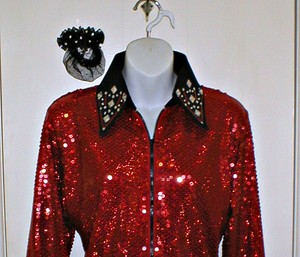 red sparkle shirt