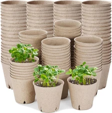 100pcs Peat Pots for Seedlings, 3.15 Inch Biodegradable Small Nursery Pots for P