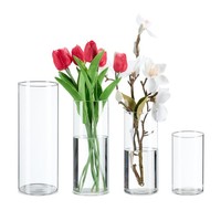 Vasen Blumenvasen Zylindervasen Glasvasen Set Tischvasen Glas Vasenset Dekovasen