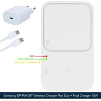 Original Samsung Wireless Charger Duo EP-P5400T Ladepad 15W Fast Charger White