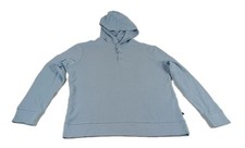 Gap Men's Relaxed Fit Super Soft Waffle Henley Hoodie Long Sleeve Baby Blue SZ L