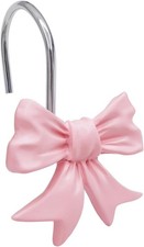 Decorative Shower Curtain Hooks, Bow Knot Shower Curtain Rings Hooks for
