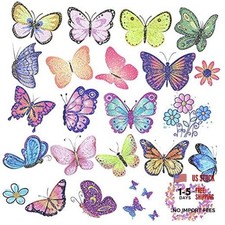 Glitter Butterfly Tattoos for Girls - -12 Sheets - Butterfly Party Party