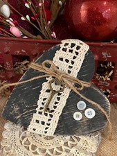 Rustic Prim Farmhouse Country HEART Valentines Day Decor Handcrafted Wood Art