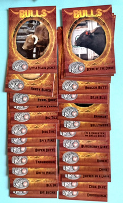 COMPLETE SET OF 29 DIFFERENT RODEO BULL CARDS 2009 PRESS PASS PBR 8 SECONDS