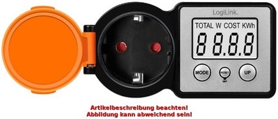 LogiLink Energiekosten-Messgerät Outdoor, schwarz/orange