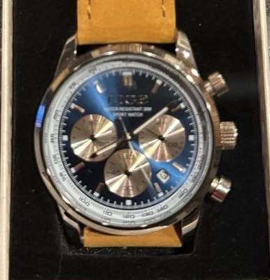 Brand New Lige Men s Chronograph with Leather Band Quartz Watch