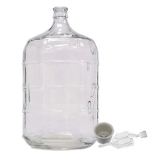 Home Brew Ohio 3 Gallon Glass Carboy with Drilled Bung and Twin Bubble Airlock