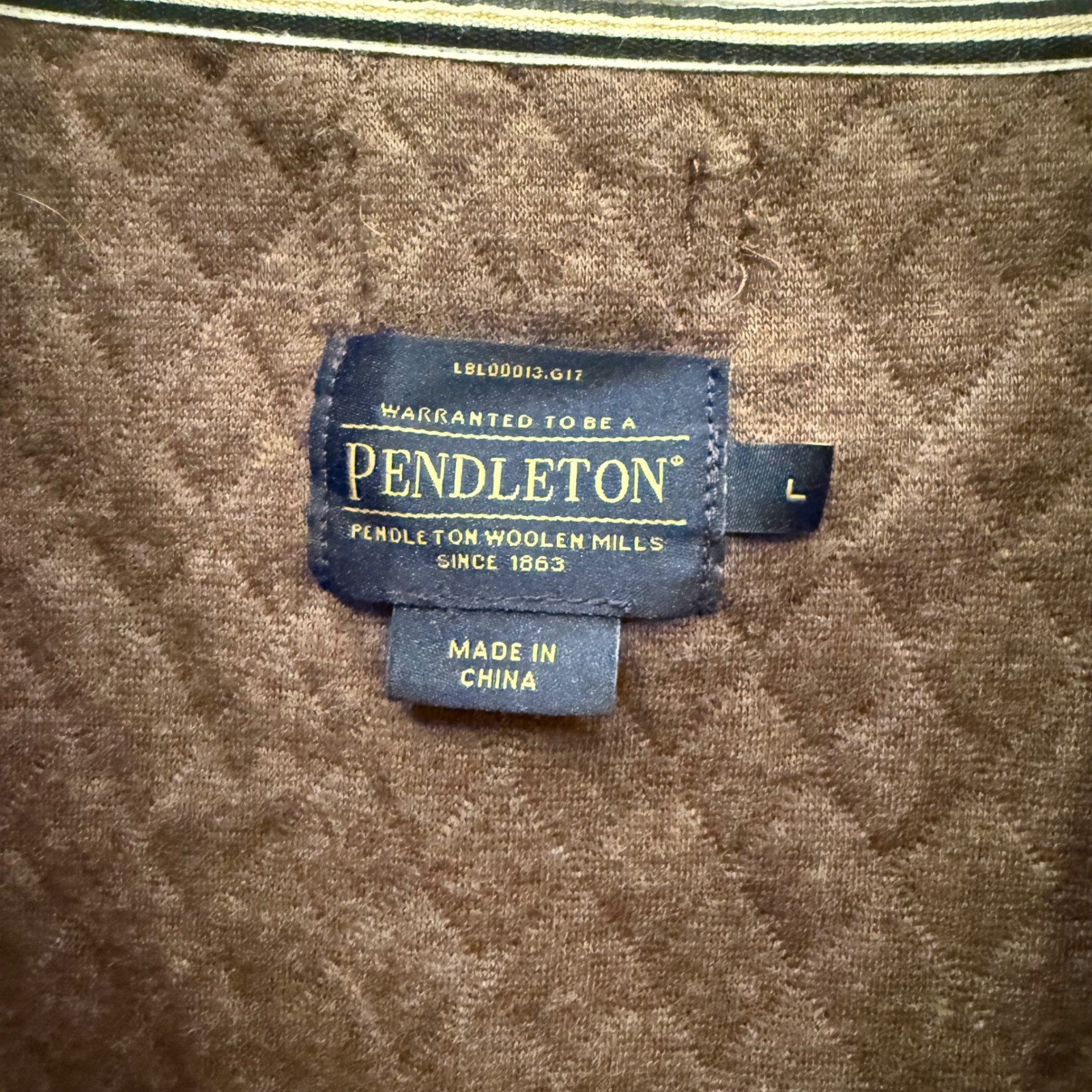 Pendleton Brown Quilted Diamond Pattern Vest Snap… - image 7
