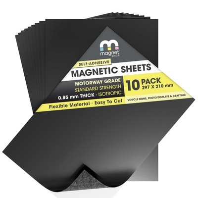 TMS Magnetfolien selbstklebend | Fabrikat Auto, Taxi oder 10 Blatt, schwarz 