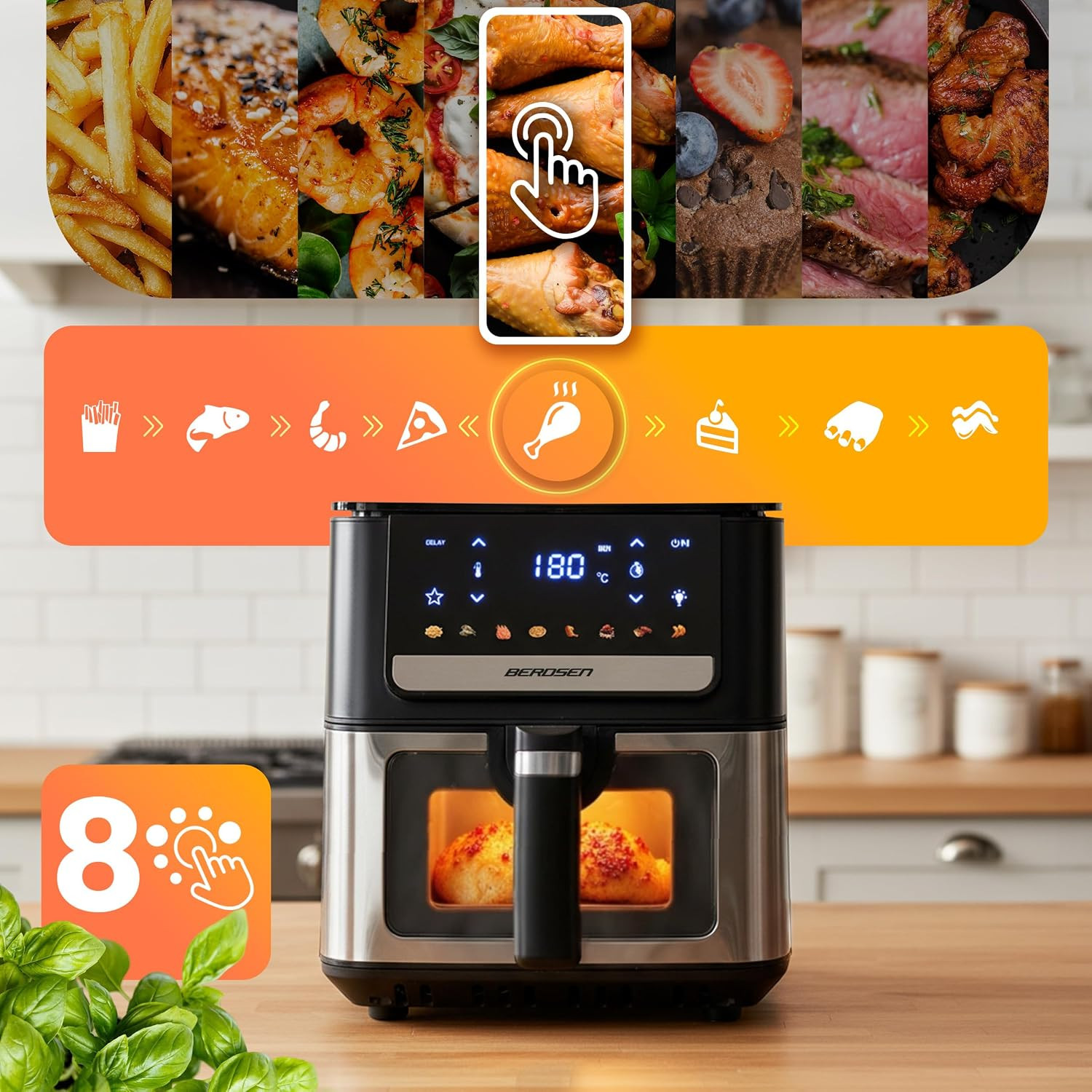 Friggitrice ad aria calda XL 6,5 L con touchscreen foto 5