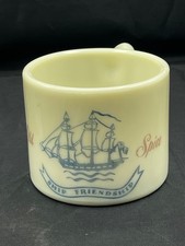 Vtg Old Spice Shaving Soap Mug cup Vanity Ship Friendship Early American Shulton