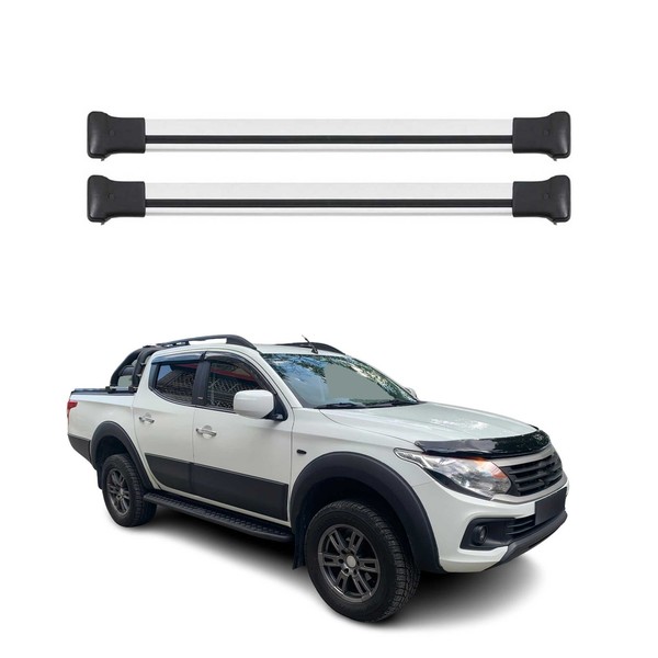 DachträGer GrundtäGer FüR Fiat Fullback 2016-2019 75Kg Aluminium Silber 2 Tlg-image