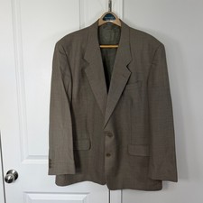 Yves Saint Laurent Mens 46R Wool Herringbone Blazer Brown Two Button Jacket