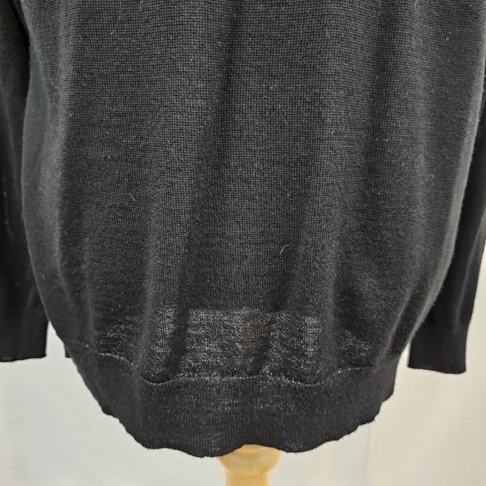 Club Room Men's Merino Wool Blend Sweater 1/4 1/2 Zip Black Medium NWT - Image 3 of 4