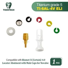 Locator Abutment with Male Caps for Novaloc fits Biomet 3i (Certain)-4.0 GH1-6mm