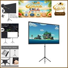 60 Inch Projector Screen with Stand 16:9 Portable Tripod Aluminum Frame Indoor