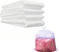 Reusable Extra Large Clear 3.94mil Plastic Bags 23.6x35.4 inch 5 Pieces Flat Ope